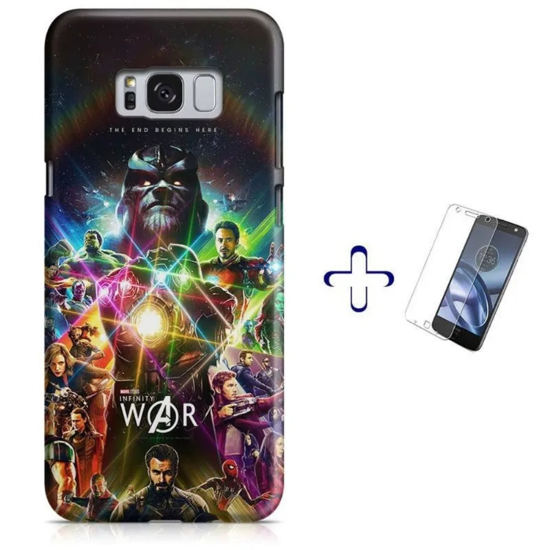 Kit Capa Galaxy S8+ Plus The Avengers + Pel Vidro (BD03)