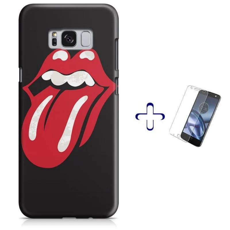 Kit Capa Galaxy S8+ Plus Rolling Stones + Pel Vidro (BD03)