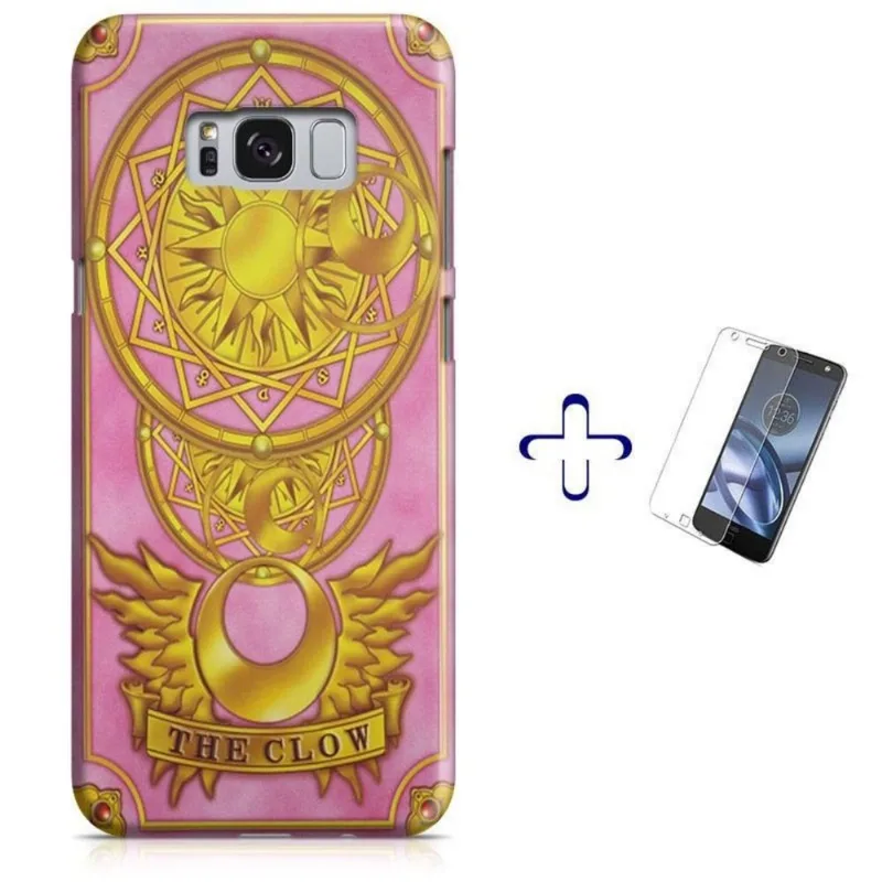 Kit Capa Galaxy S8+ Plus Sakura Cards + Pel Vidro (BD03)