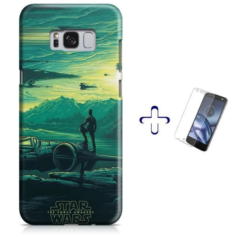 Kit Capa Galaxy S8+ Plus Star Wars + Pel Vidro (BD03)