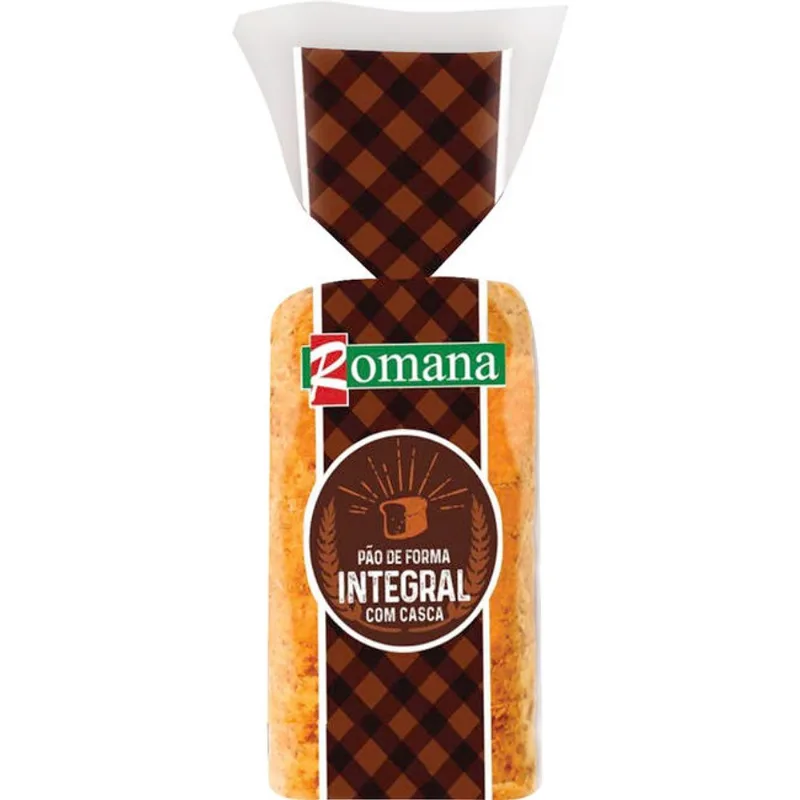 Pão de Forma Romana Integral com Casca 450g