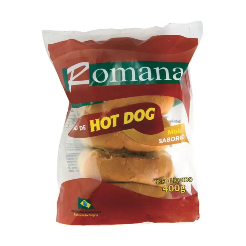 Pão p/ Hot Dog Romana 400g - Romana - Padaria
