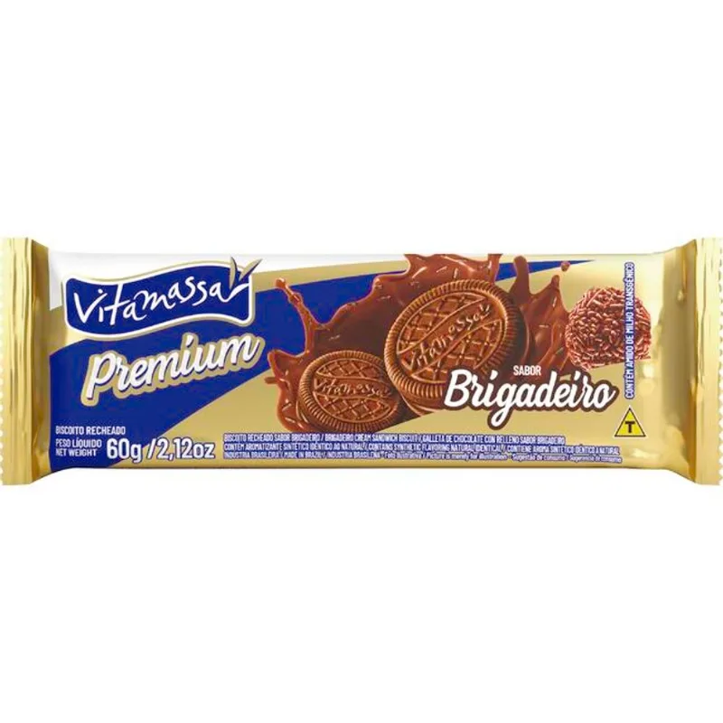 Biscoito Recheado Vitamassa Brigadeiro 60g
