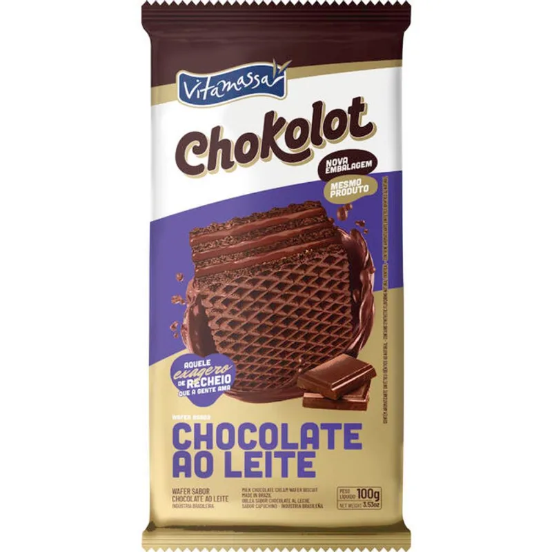 Biscoito Wafer Vitamassa Chokolot chocolate 100g