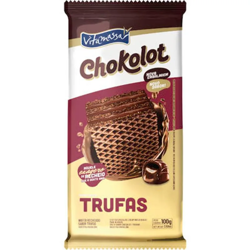 Biscoito Wafer Vitamassa Chokolot trufa 100g