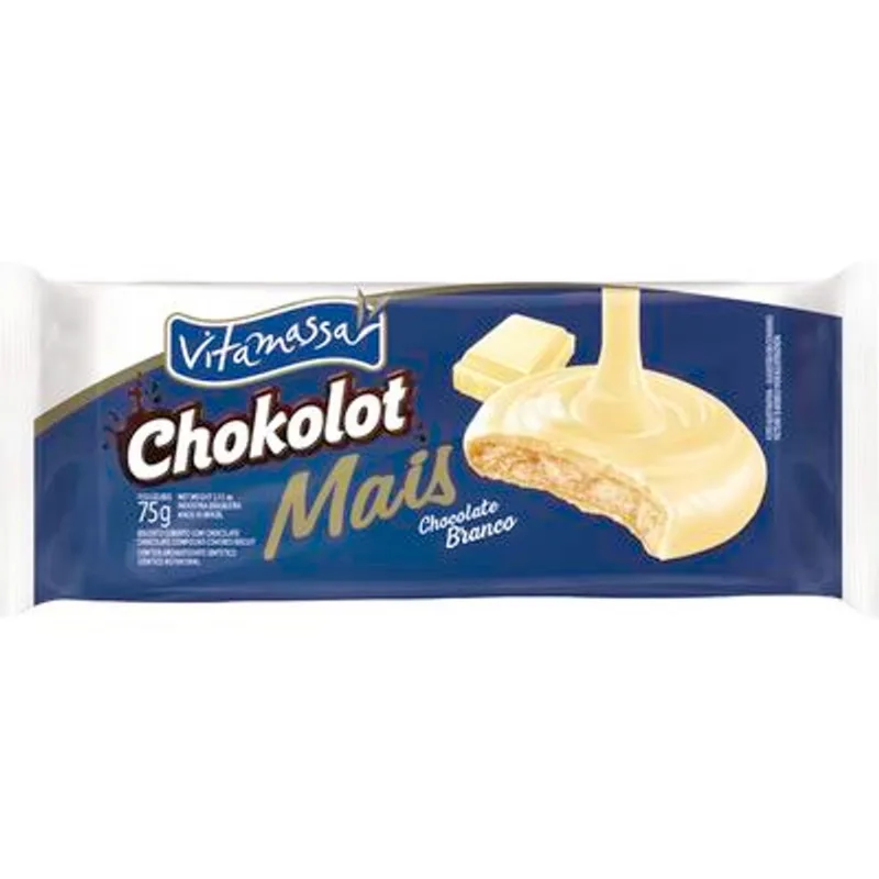Biscoito Chokolot Vitamassa Chocolate Branco 75g