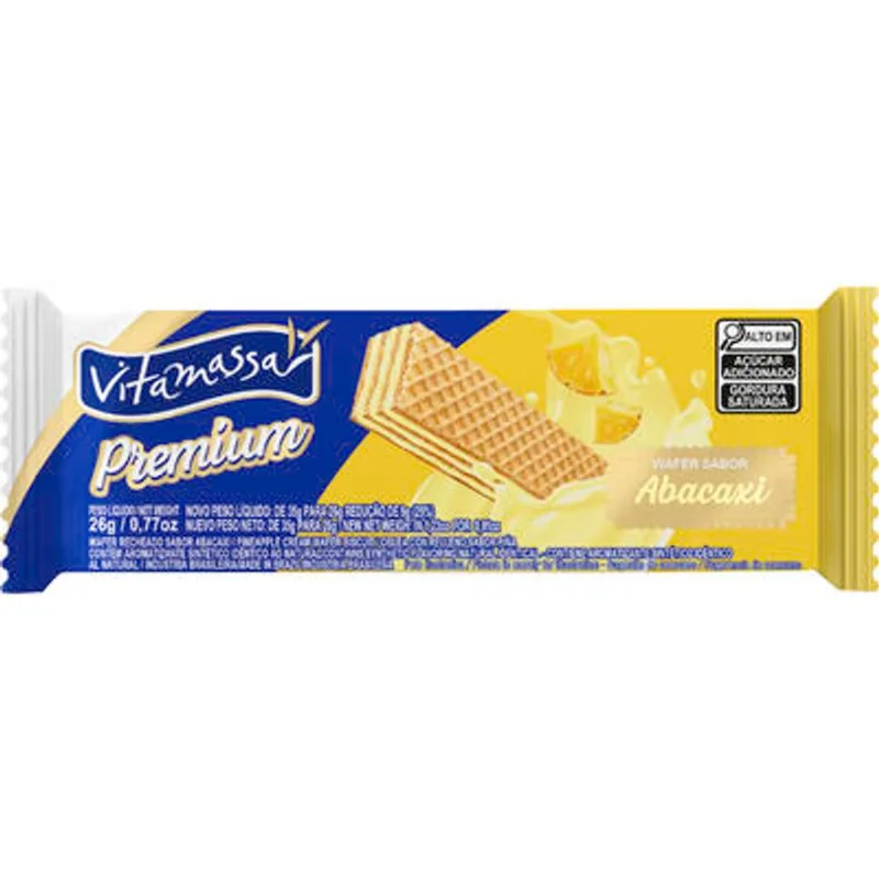 Biscoito Wafer Vitamassa Premium Abacaxi 26g