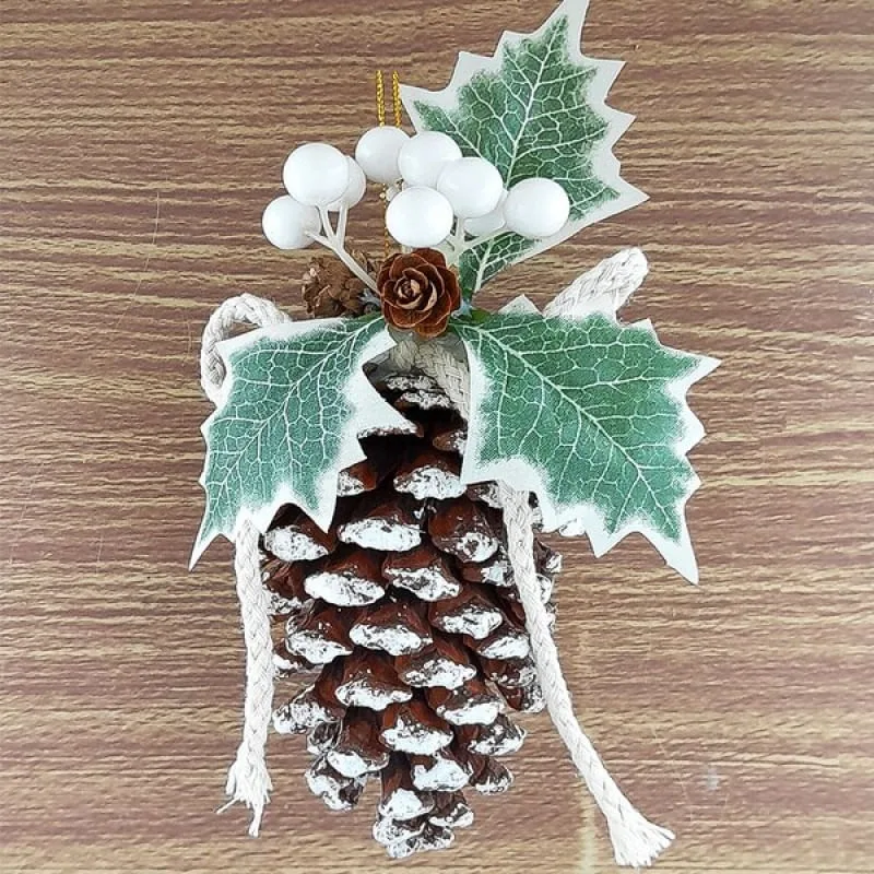 Pendentes Pinha Nevado Enfeite Árvore Natal 20x10cm Kit 8pçs - Genérico - Natal