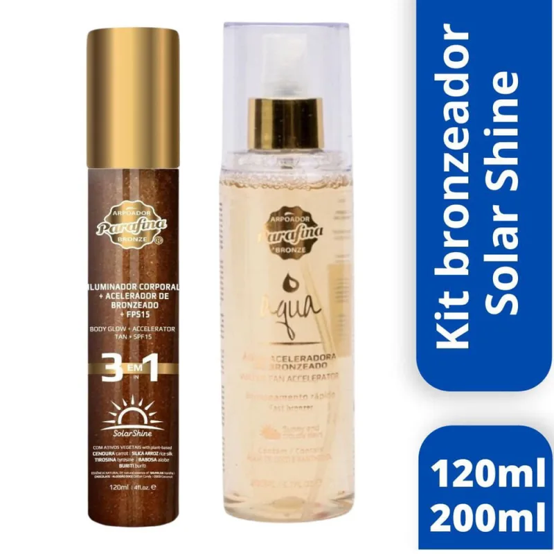 Kit Bronzeador Aqua + Solar Shine - Proteção e Bronzeado - Não Disponível - Beleza E Perfumaria