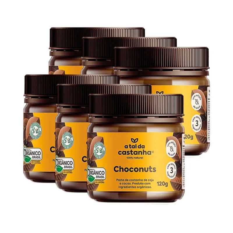 Kit 6X: Pasta de Castanha Choconuts Orgânica A Tal da Castanha 120g