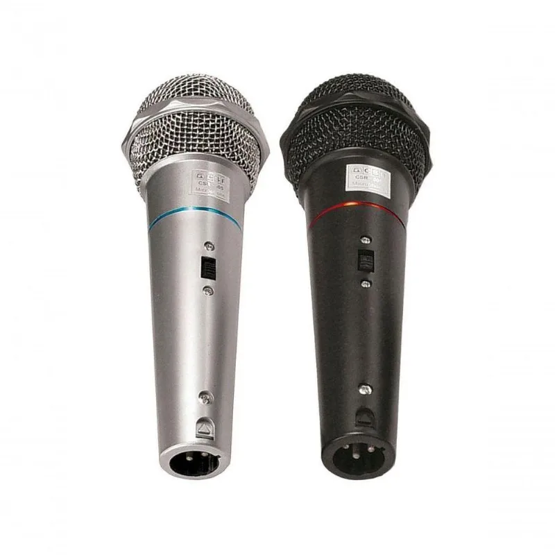 Microfone Csr-505 Duplo Com Fio 1 Preto E 1 Prata - CSR - Instrumentos Musicais