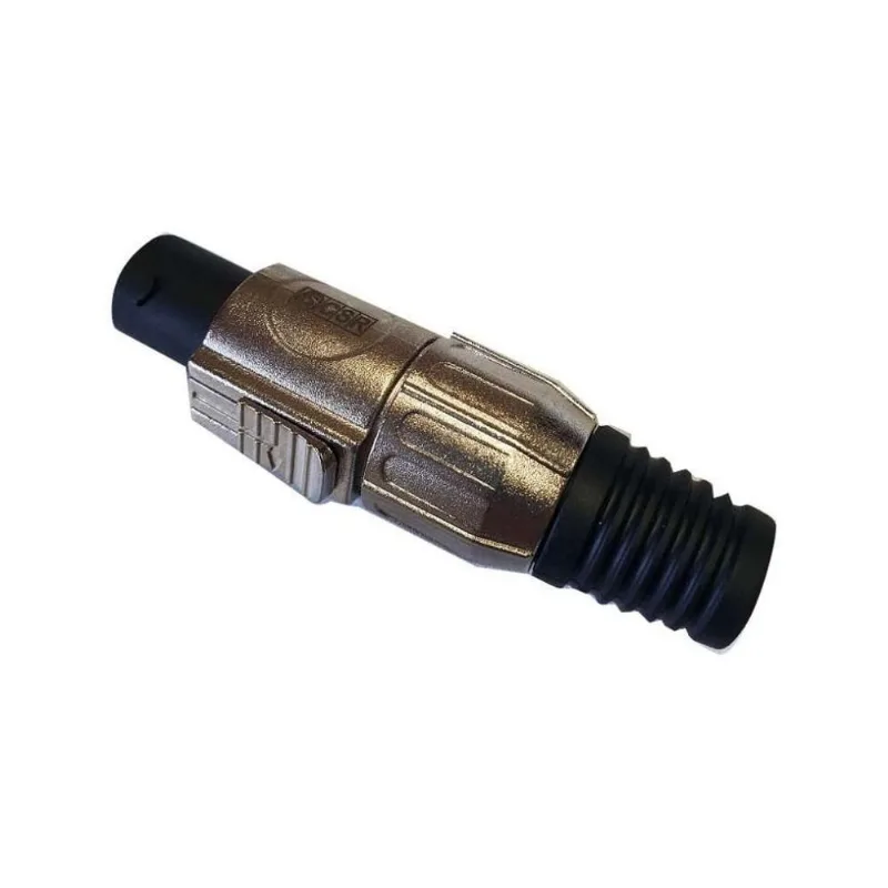 Conector Plug Speakon Macho 4 Vias g com Conexão Segura Preto CSR