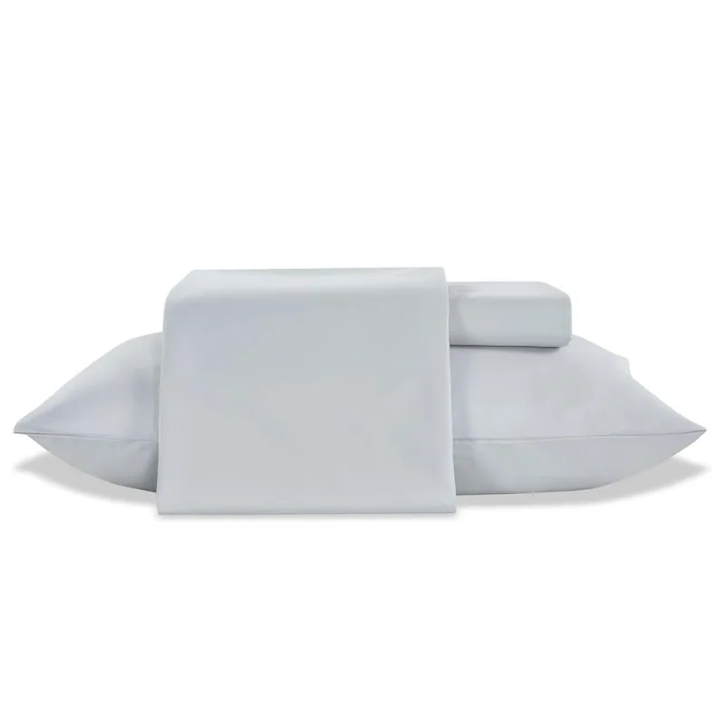 Lençol Toque De Seda Liso Jg Solteiro 3pcs Cinza Jolitex