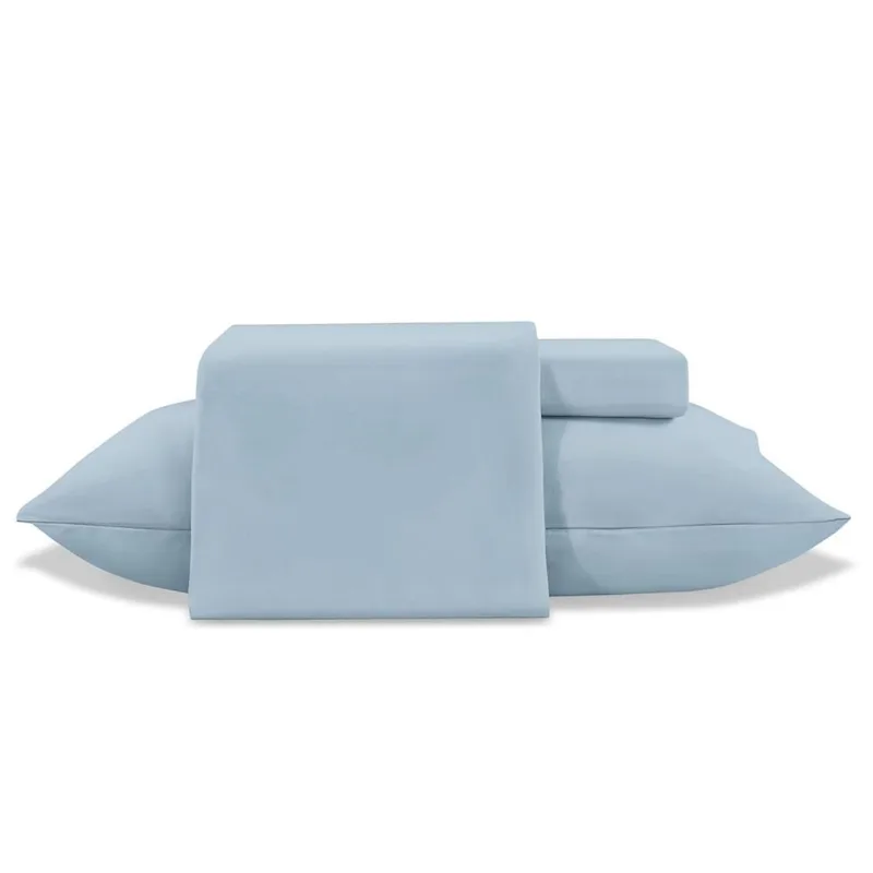 Lençol Toque De Seda Liso Jg Casal 4pcs Azul Jolitex