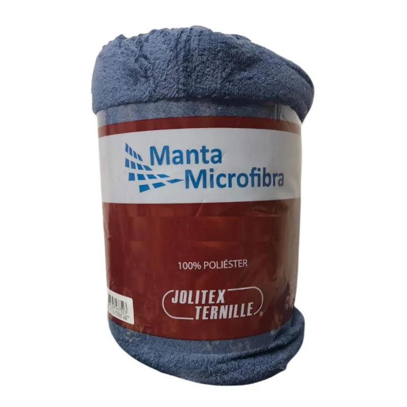 Manta Microfibra Solteiro 150x220cm Unicolor Jolitex Denin Dark