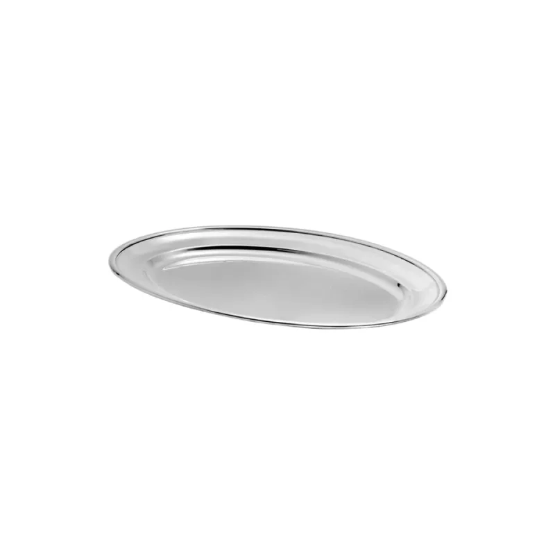 Travessa Bandeja Oval Rasa Aço Inox Buffet Restaurante 30cm - Mek - Utilidades Domesticas