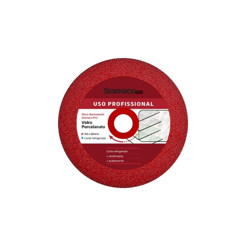 Disco Diamantado Contínuo 4.3/8" 110x20mm para Vidro 1096 Stamaco Disco Diamantado Contínuo 4.3/8" 110x20mm p/ Vidro 1096 Stamaco - STAMACO