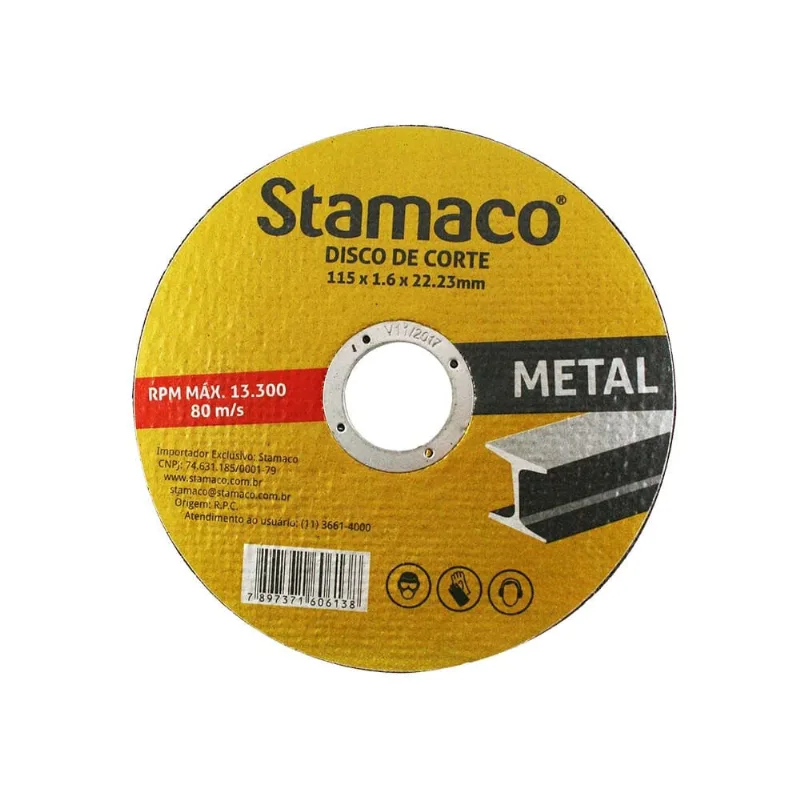 Disco Corte Metal 115X16X2223Mm Stamaco - STAMACO