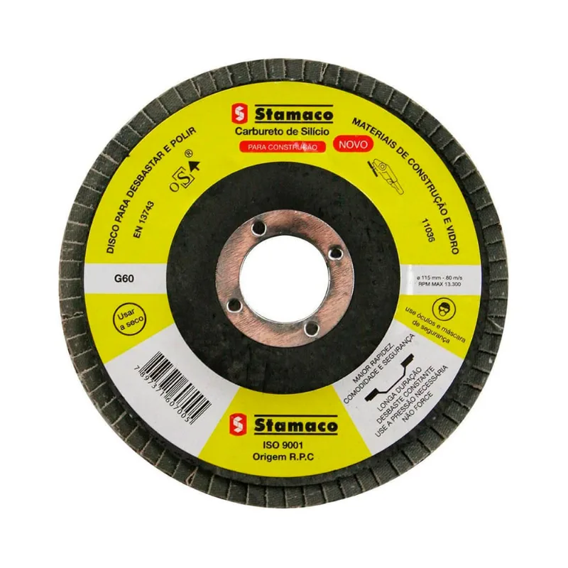 Disco de Lixa Flap Stamaco Pacman Const G60 115X22Mm