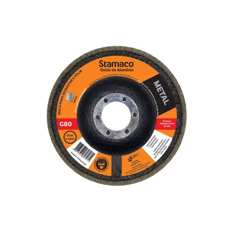 Disco Flap 4.1/2" 115x22mm Grão 80 Stamaco - STAMACO