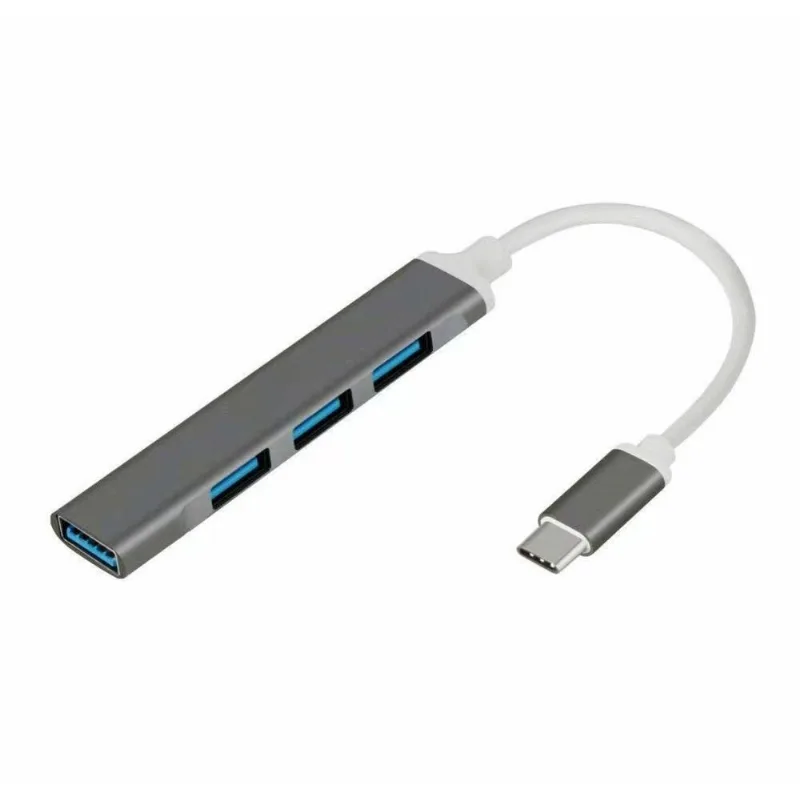 Adaptador Usb-c Para Usb 3.0 - Hub 4 Portas - Gigabit - 5 Gbps - Plug &amp; Play - Shinka At-tpc-4usb3.0