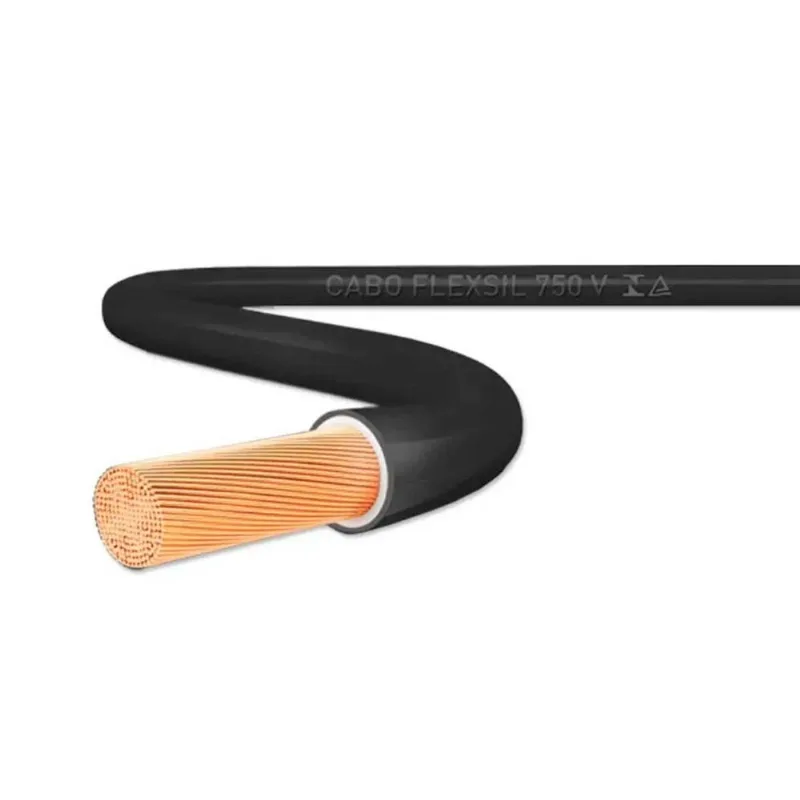 Fio Elétrico Flexível 750V Sil Preto Metro 4mm