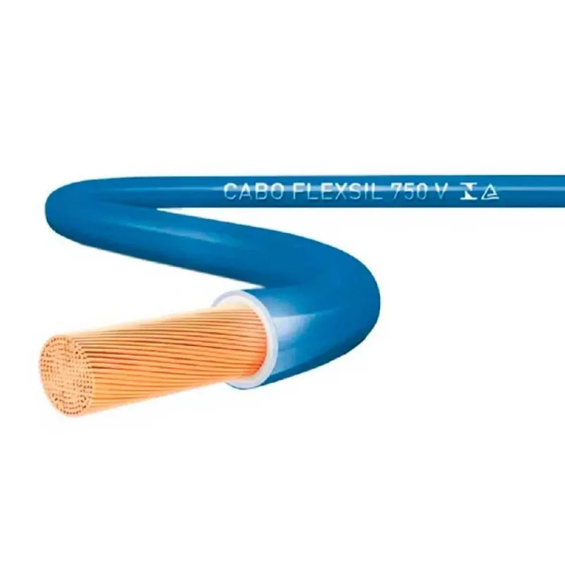 Fio Elétrico Flexível 750V Sil Azul Metro 10mm