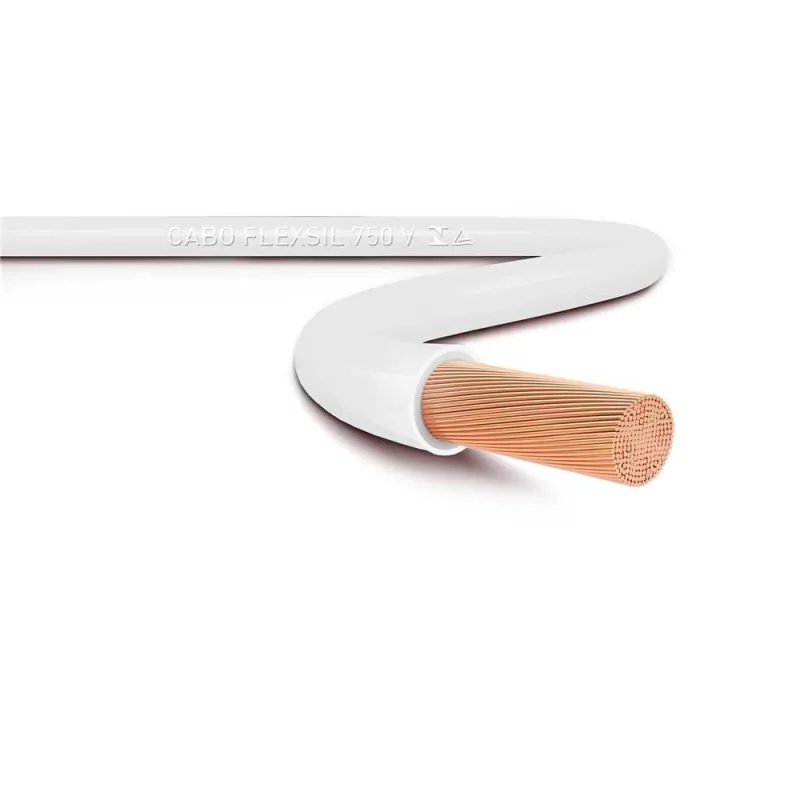 Cabo PVC Flexível 750 V 6,00 mm² Branco com 25 metros - SIL - SIL - Material Elétrico