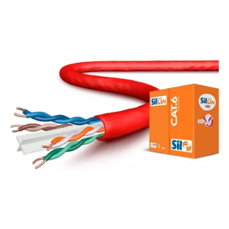 Cabo De Rede Lan Cat. 6 U/UTP Sil 305m Vermelho