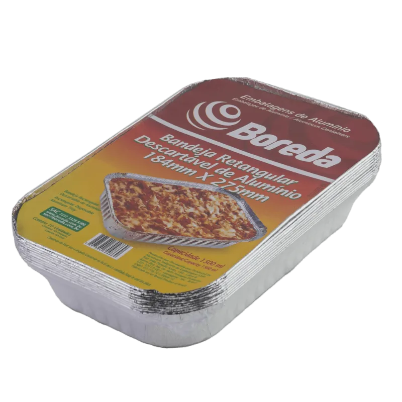 BANJEJA ALUM BOREDA RETANGULAR 1500ML 10 UND