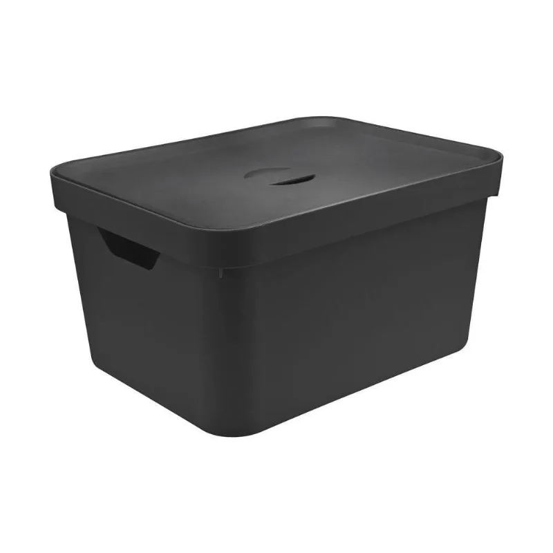 Caixa Organizadora Cube Preta 32 L Com Tampa 46 X 36 X 24,5 Cm Ou - OU - Utilidades Domesticas