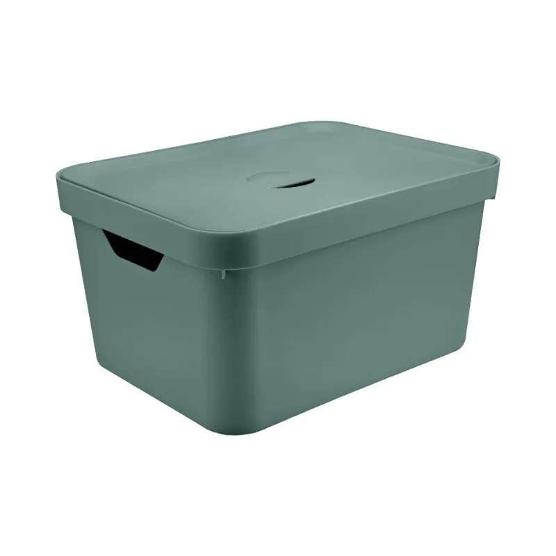 Caixa organizadora cube G com tampa, verde eucalipto - Ou