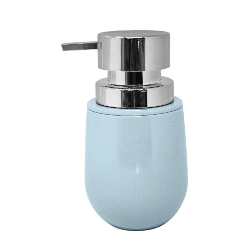 Porta Sabonete Líquido New Belly Cromo 400mL Azul Glacial Ou