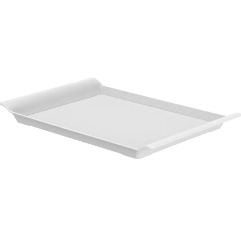 Bandeja Retangular Plástico Resistente Branco Lea Ou 34x21cm