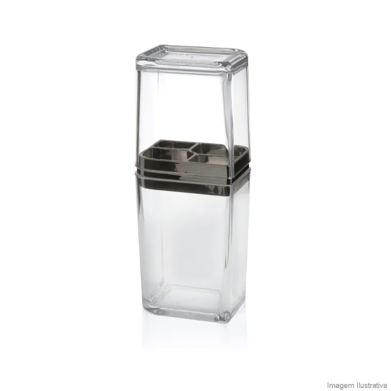 Porta escova de dente Cromo Pétala natural onix OU