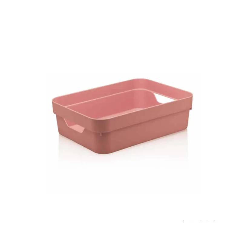 Caixa organizadora Cube 16L grande baixa rosa quartz OU