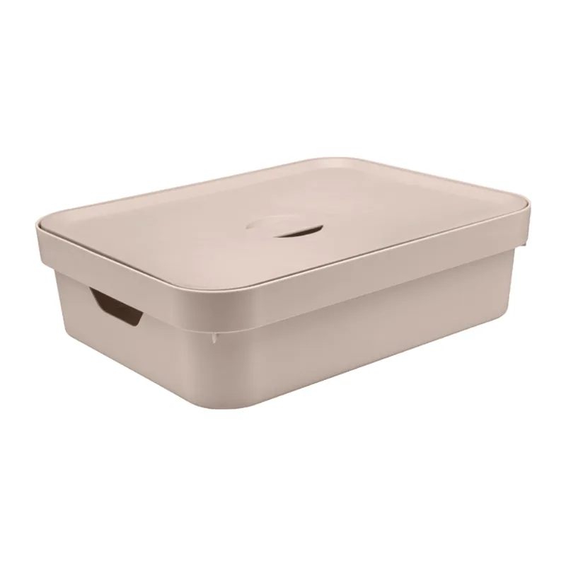 Caixa Organizadora Cube com Tampa Bege Ou 16 L