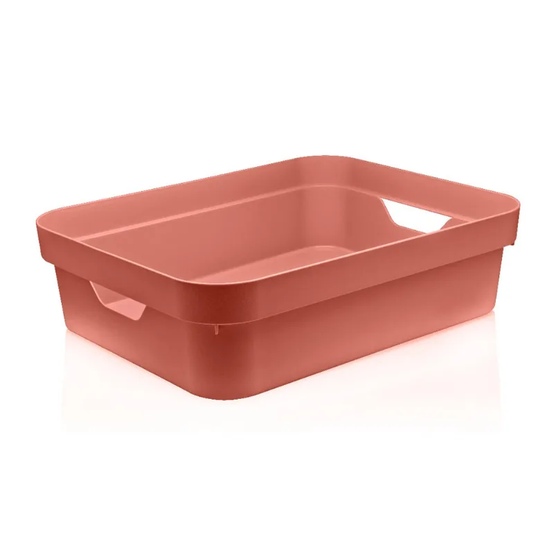 Caixa organizadora 5L de plástico terracota Cube OU