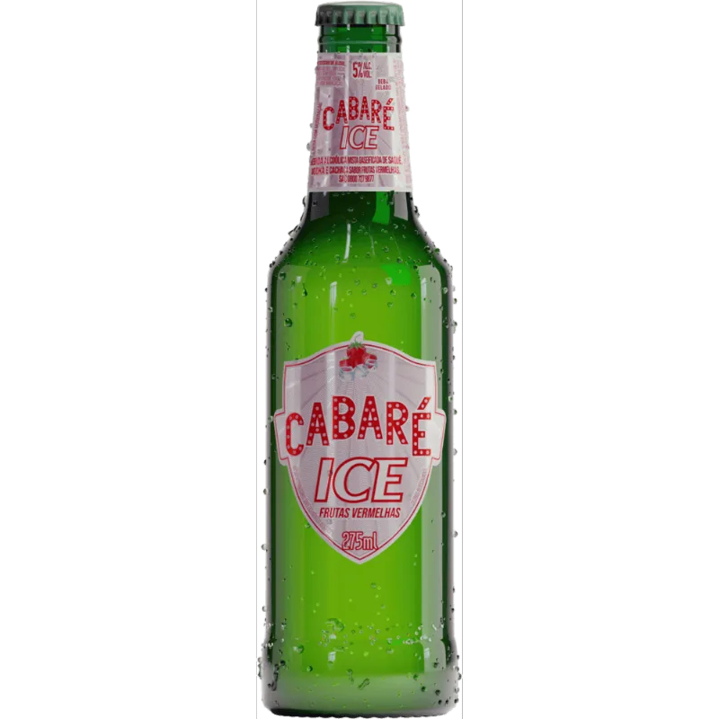 Bebida Alcoólica Mista Gaseificada de Saquê, Vodka e Cachaça Frutas Vermelhas Cabaré Ice Garrafa 275ml