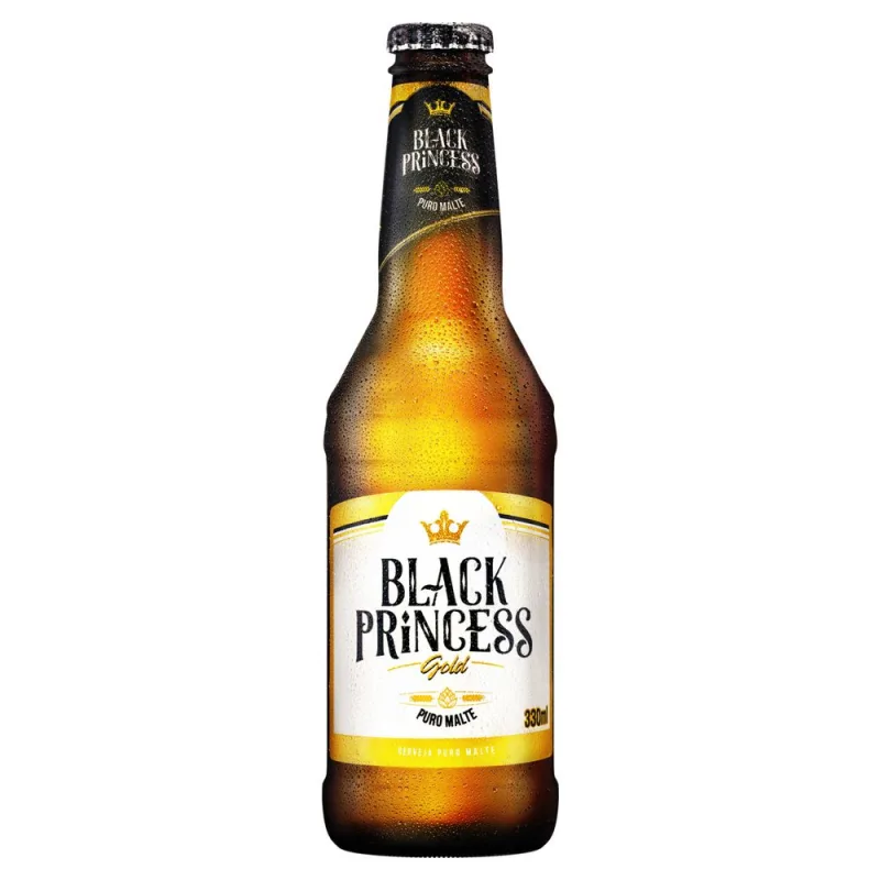 Cerveja Puro Malte Gold Black Princess Garrafa 330ml - Black Princess - Bebidas Alcoólicas