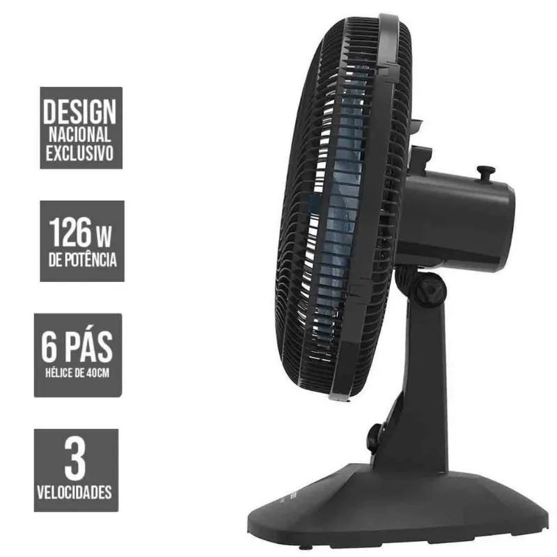 ventilador cadence 40cm 6 pas turbo 126w potência - 110V