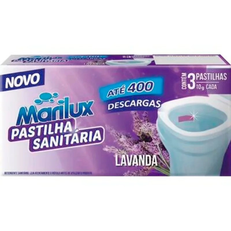 Desodorizador Sanit Marilux Pastilha Adesiva Lavanda 3x10g