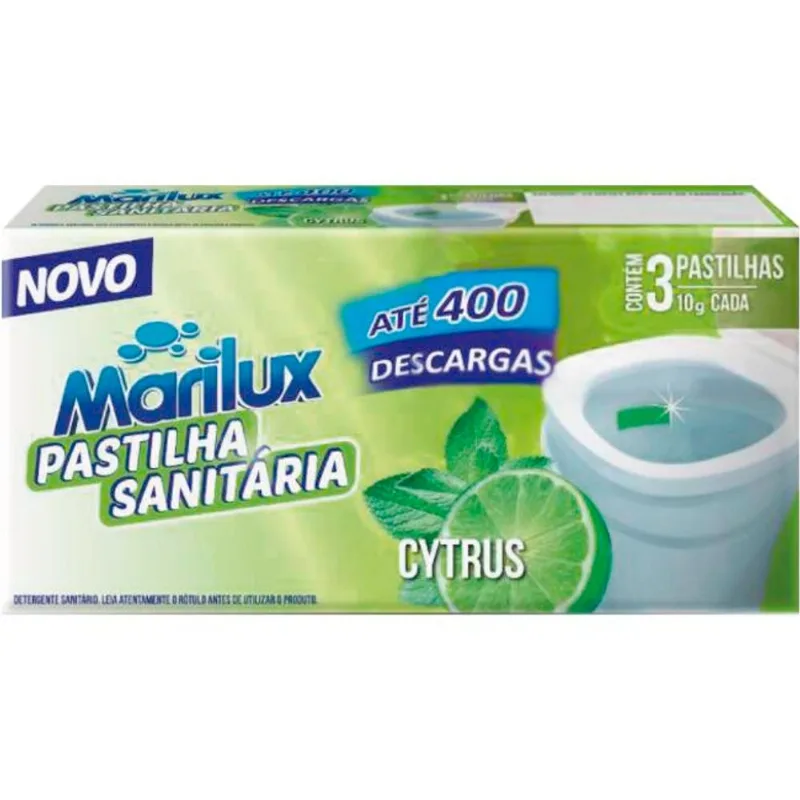Desodorizador Sanit Marilux Pastilha Adesiva Citrus 3x10g