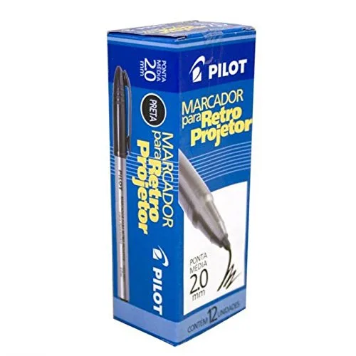 Me Pincel Retroprojetor Pilot Preto Un - PILOT - Papelaria