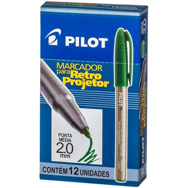 Caneta Retroprojetor 2.0MM Marcador Verde - PILOT - Papelaria