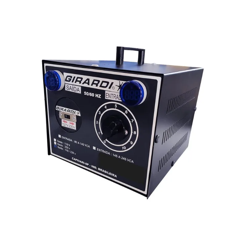 Regulador Manual De Voltagem 1500va 110 127v Saída Bivolt