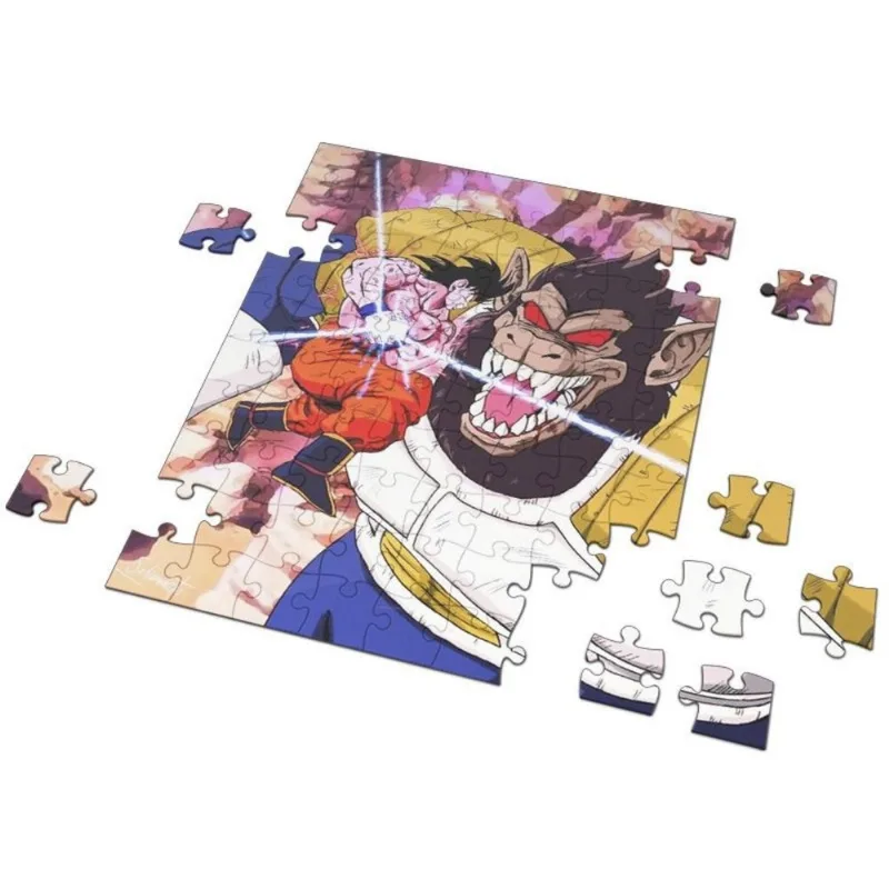Quebra-Cabeça Personalizado 90 Peças - 30 cm x 20 cm Goku Dragon Ball Z Vegeta Ozaru (BDX2)