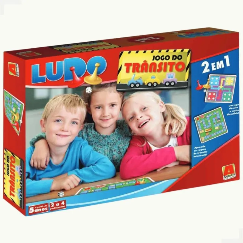 Jogo de Tabuleiro 2 em 1 Ludo e Trânsito Algazarra 470