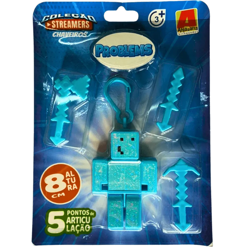 Boneco Problems 8cm - Coleção Streamers Chaveiros - Algazarra Brinquedos Algazarra