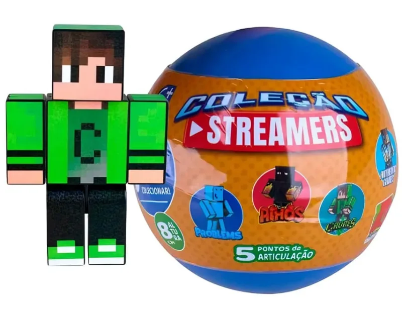 Cápsula Surpresa Boneco Gamer Skin 8 Cm Sortido - LC - Brinquedos